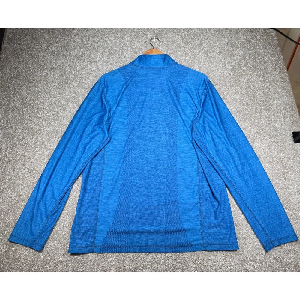 Tommy Bahama IslandZone Mens Blue Heathered Quarter Zip Pullover Shirt Medium